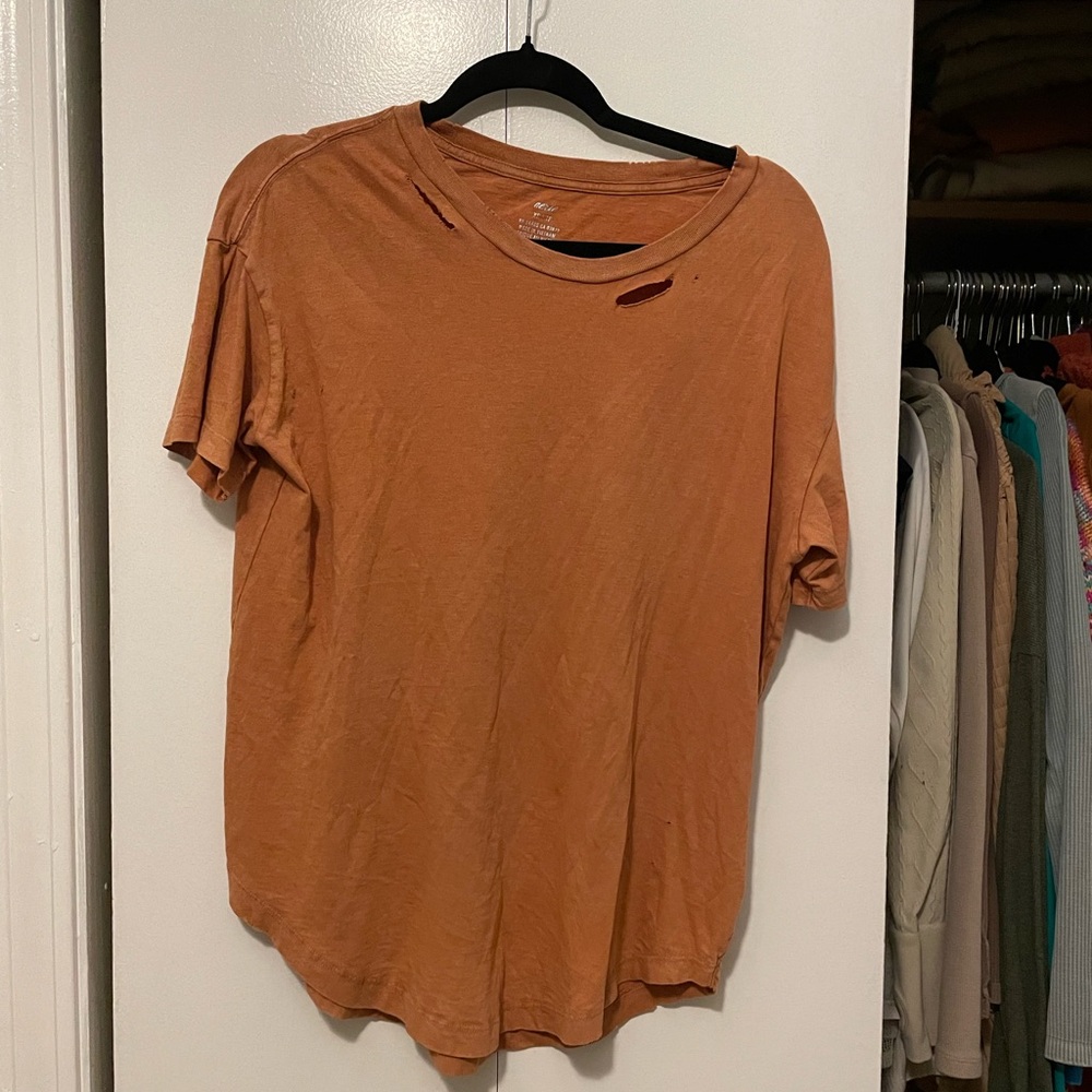 Aerie Distressed Burnt Orange Tee
